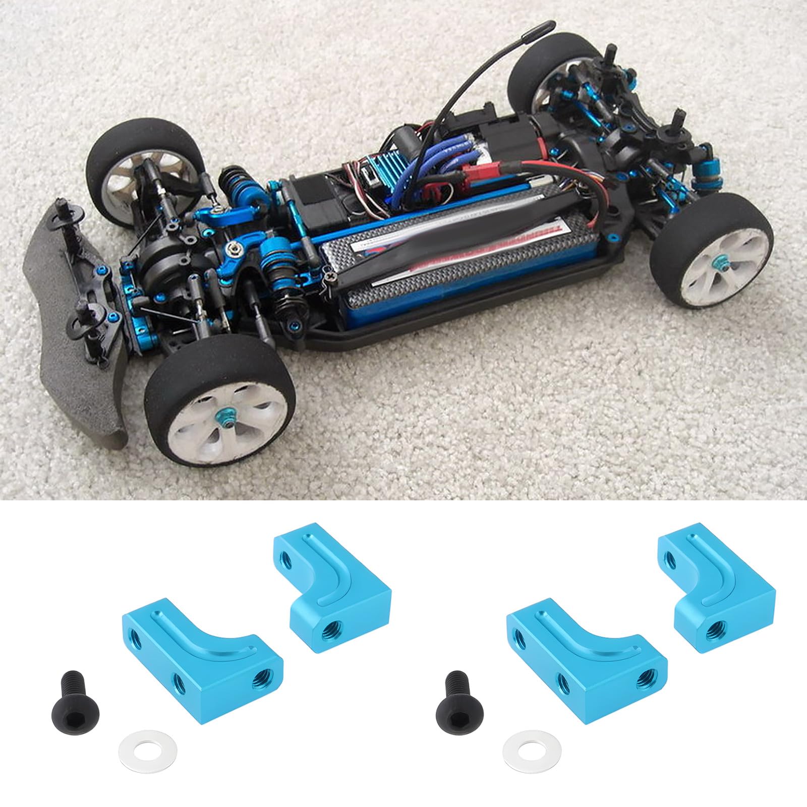 VGOL 2Sets Aluminum Servo Mount Compatible with Tamiyas TT02, XV01 and TB03 - Image 2