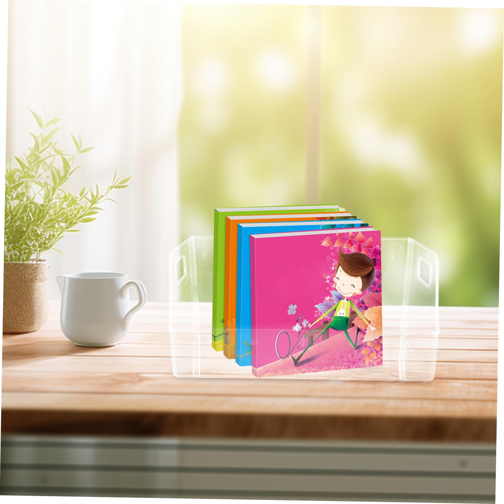 SHINEOFI Organizer Libri da Scrivania Grande Capacità in Pp Trasparente | Raccoglitore Documenti A4, Finitura Curata, Design Ispessito, per Aule e Biblioteche