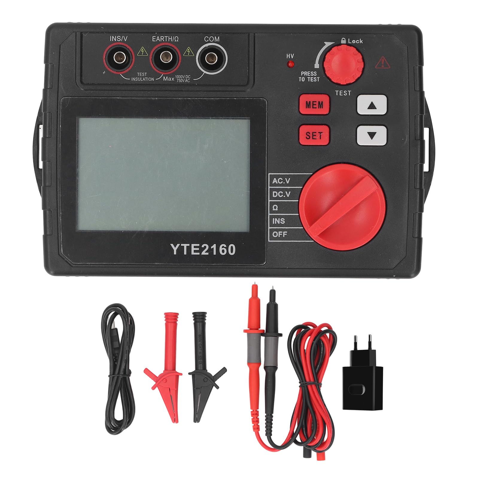 Cyfrowy Miernik Rezystora, Tester Wartości Izolacyjnej 0-10GΩ 9999 LCD, Miernik Rezystancji Uziemienia Odpornego dla Telekomunikacyjnego Serwera, Przedsiębiorstwa Przemysłowe