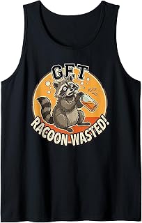 Drunk Raccoon Funny GET Racoon Wasted Retro Vintage Tank Top