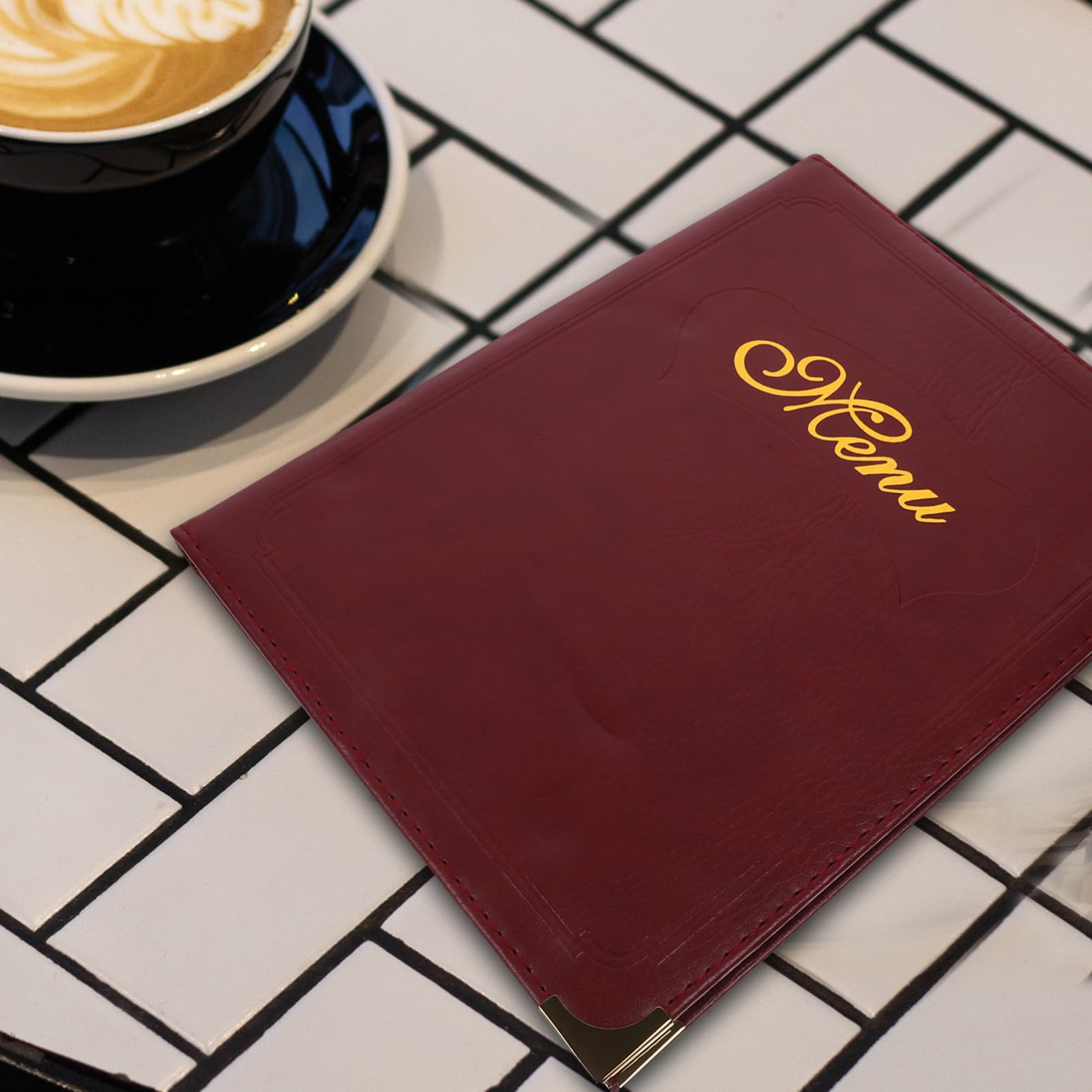 Carpeta de Menú de Restaurante A4 de Cuero Diseño Transparente para Uso Conveniente y Exhibición de Contenido en Bares y Restaurantes