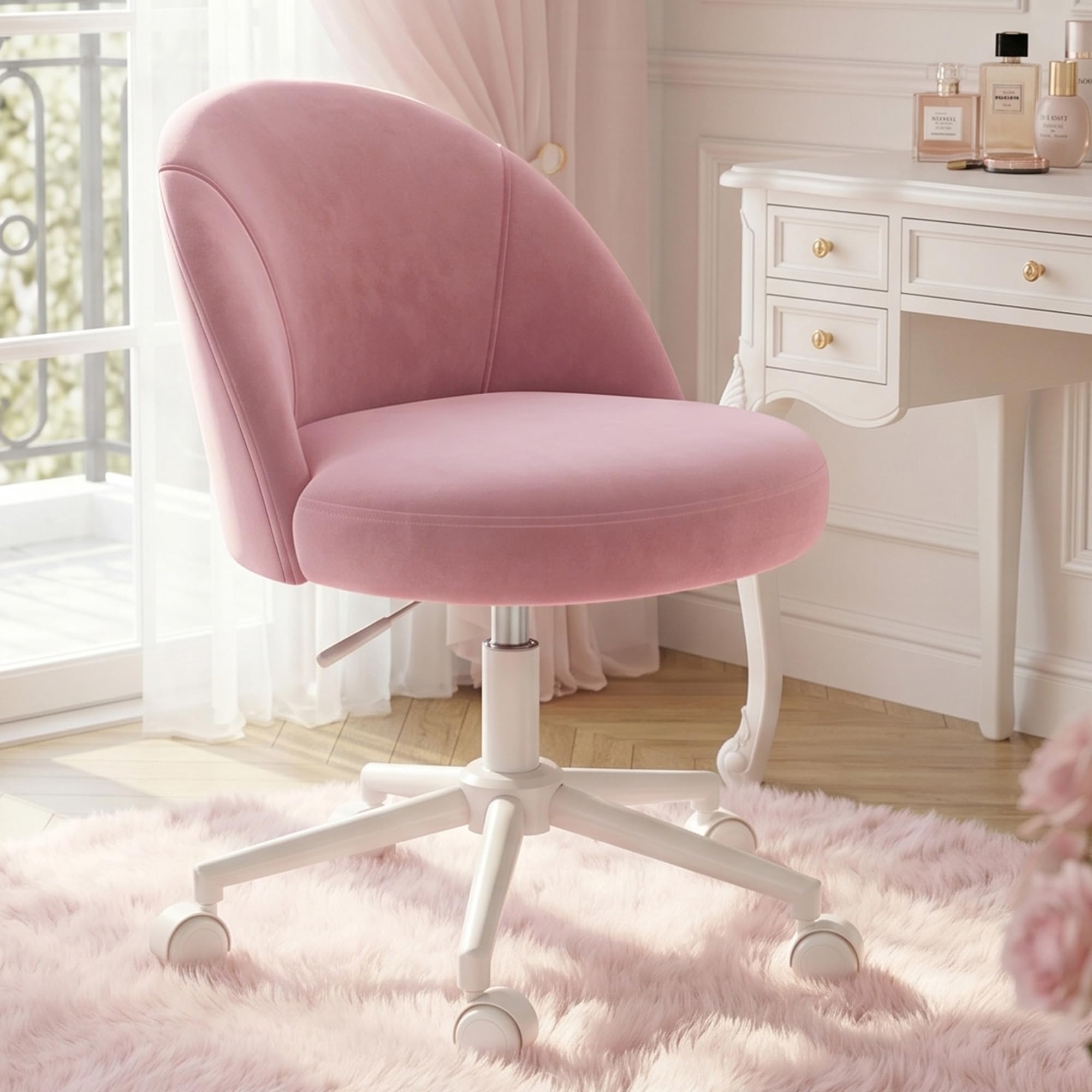 EnHomee Vanity Chair with Wheels