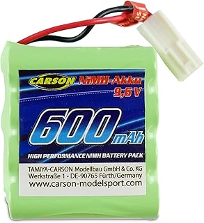 Carson 500608256 9.6 V/600 mAh NiMH Amphi Pow.Truck Mini Plug Tamiya Replacement Battery, RC Battery, Accessories for Remote Controlled Vehicles, Replacement Battery for Model Making