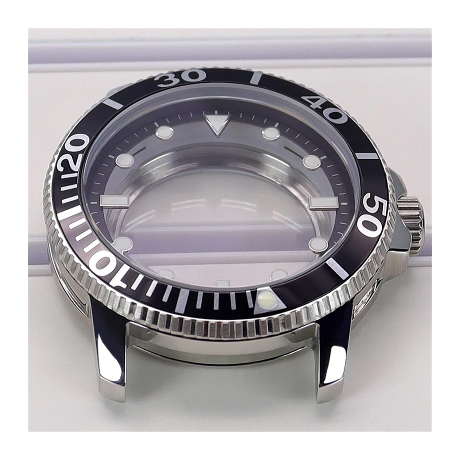 Argento/Nero 42,5 mm Quadrante 30,5 mm Unidirezionale 120 Clic Compatibile Per T120 Nh35 Nh36 Nh34 Nh38 4R36