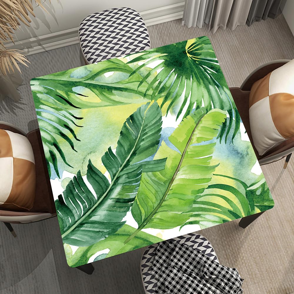 Gthnbdx Palm Tree Texture Background Fitted Outdoor Waterproof Tablecloth Square，Indoor and Outdoor Decorative Table Cloth Cover with Elastic Edges,