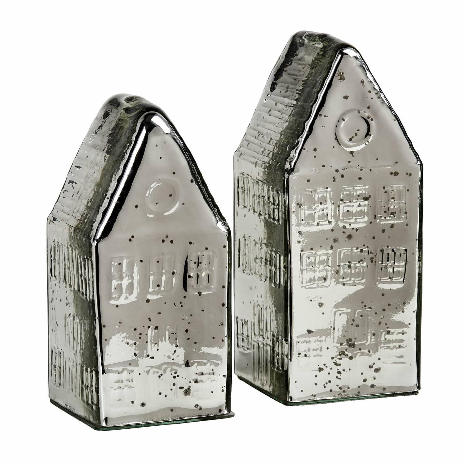 Loberon Deko-Haus 2er Set Langridge, antiksilber