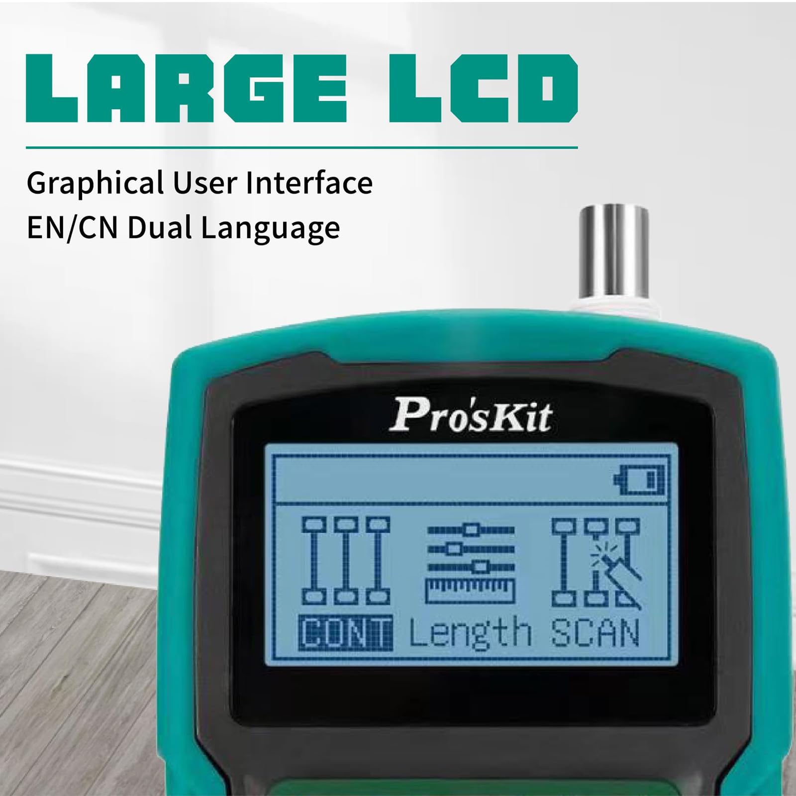 Pro'sKit Netzwerkkabel Tester MT-7071N, Netzwerk Kabel Tester- Cat5/6/7, Ethernet-Kabeltester, Netzwerktester Kabeltester Multifunktionaler LCD Wire Tracker