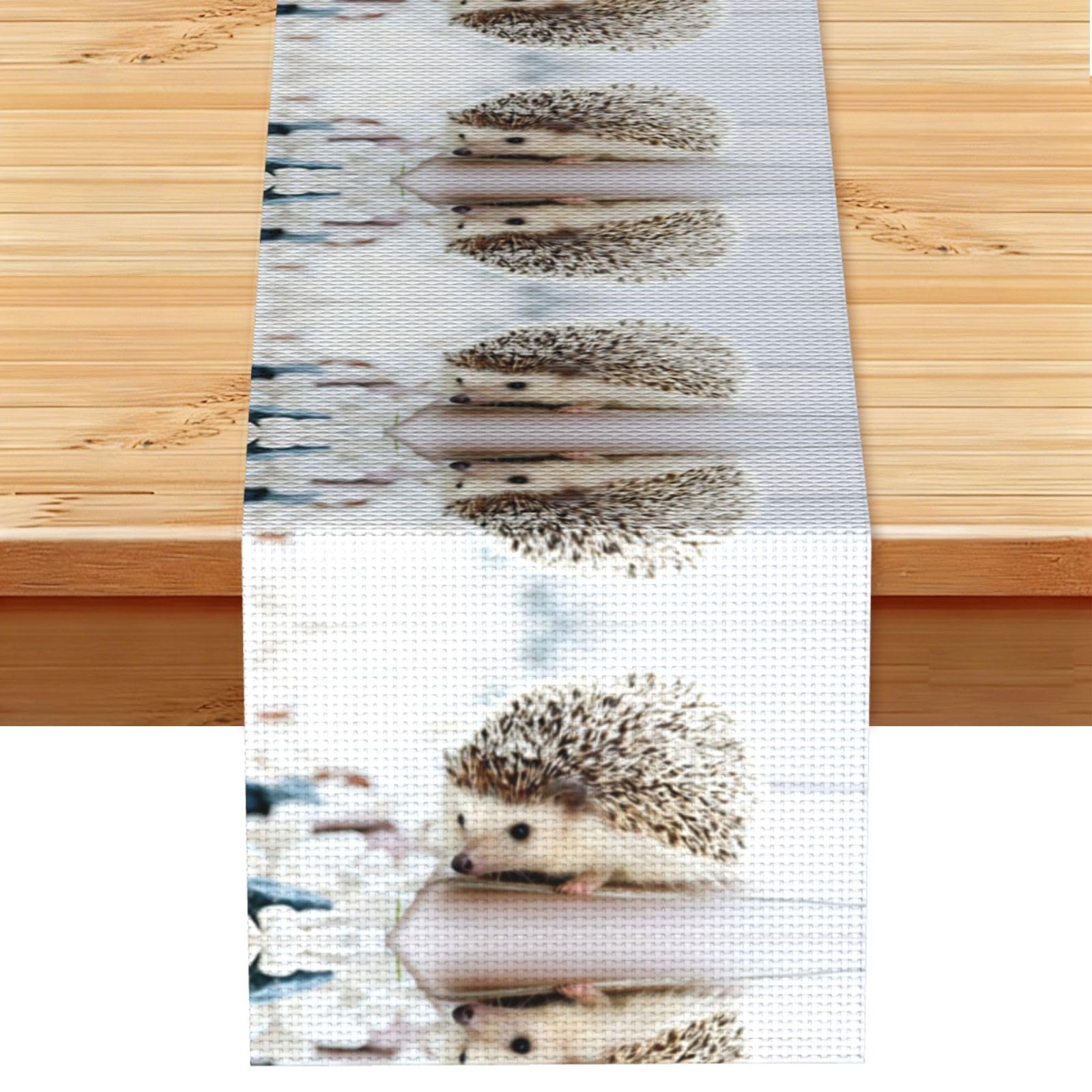 hedgehog Linen Feel Table Runner Wedding Party Home Decoration