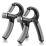 NIYIKOW 2 Pack Grip Strength Trainer, Hand Grip Strengthener, Adjustable Resistance 22-132Lbs (10-60kg), Forearm Strengthener, Perfect for Musicians Athletes - Grey
