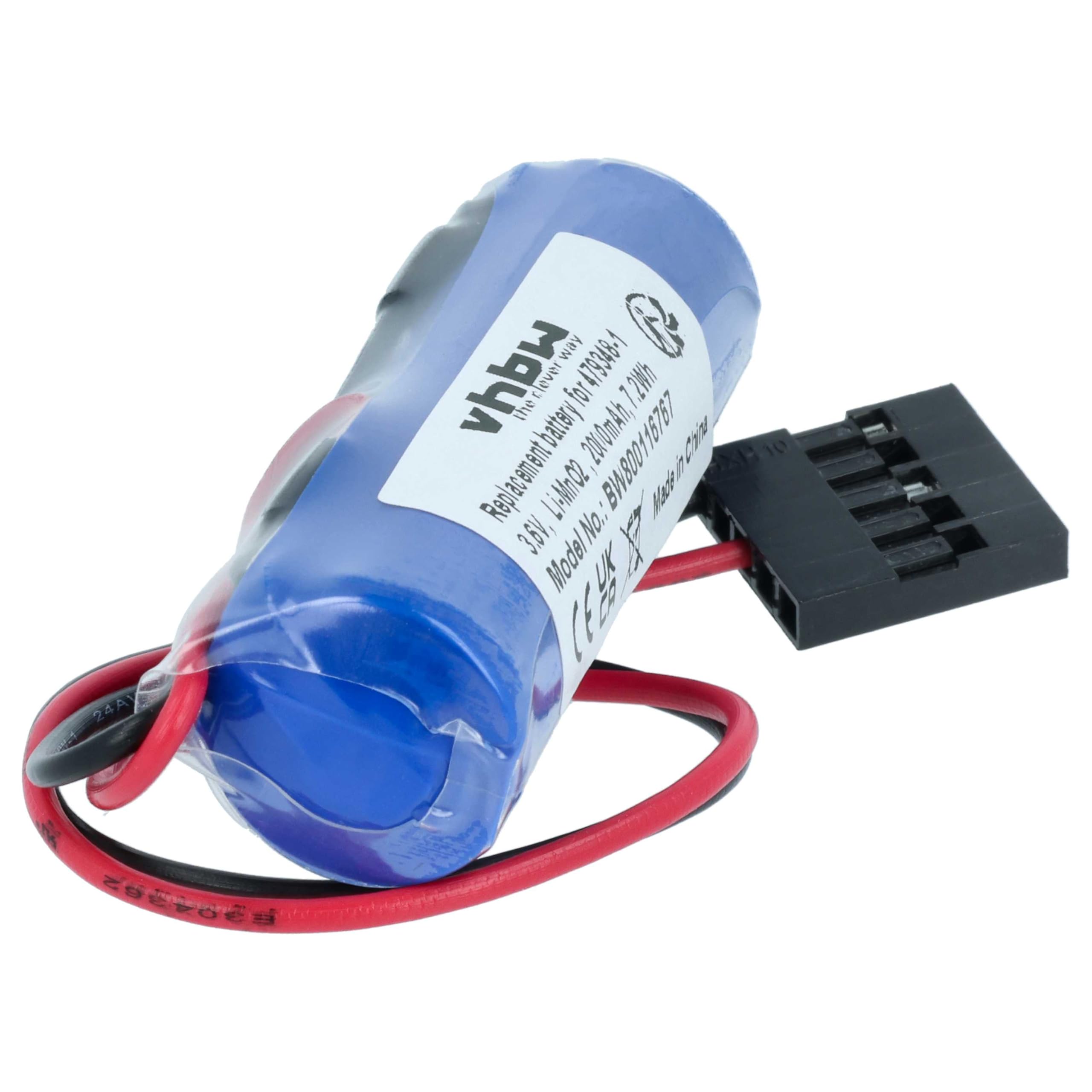 vhbw 5X batería Compatible con Toshiba ER6V with JAE 5Pin Connector Controlador de periférico (2000 mAh, 3,6 V, Li-MnO2)