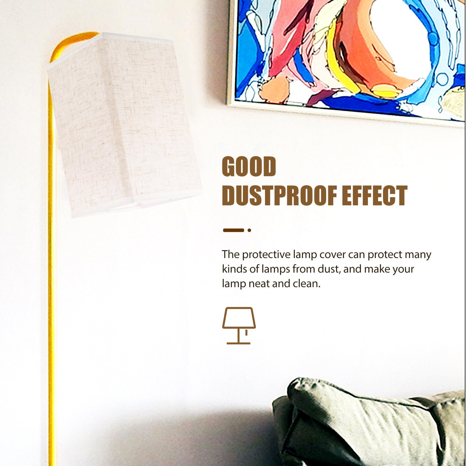 GLEAVI Pantalla de Lámpara de Pie y Pared E27 Pantalla de Lámpara de Tela de Lino Beige Cubierta de Luz Interior Colgantes Mesa Compatible Pequeñas Uso en Hogar y Oficina