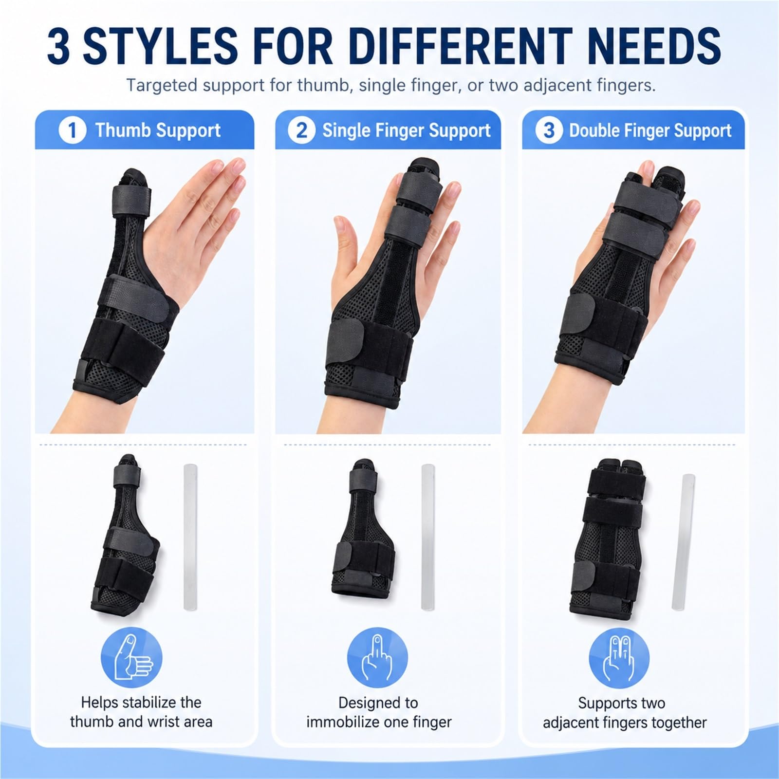 Tutore Pollice per Rizartrosi Tendinite e Tunnel Carpale Stecca Pollice con Supporto in Alluminio 3D Traspirante Stabilizzatore Polso Regolabile per Uomo e Donna(Thumb (One Size Fits All))