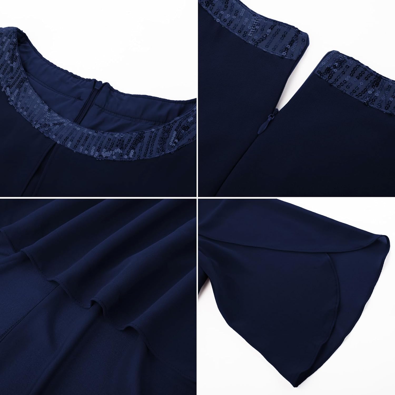 Hanna Nikole Plus Size Mother of The Bride Pant Suits 2 Piece Chiffon Sets Dressy Wedding Guest Outfit with High Low Hem - Image 5