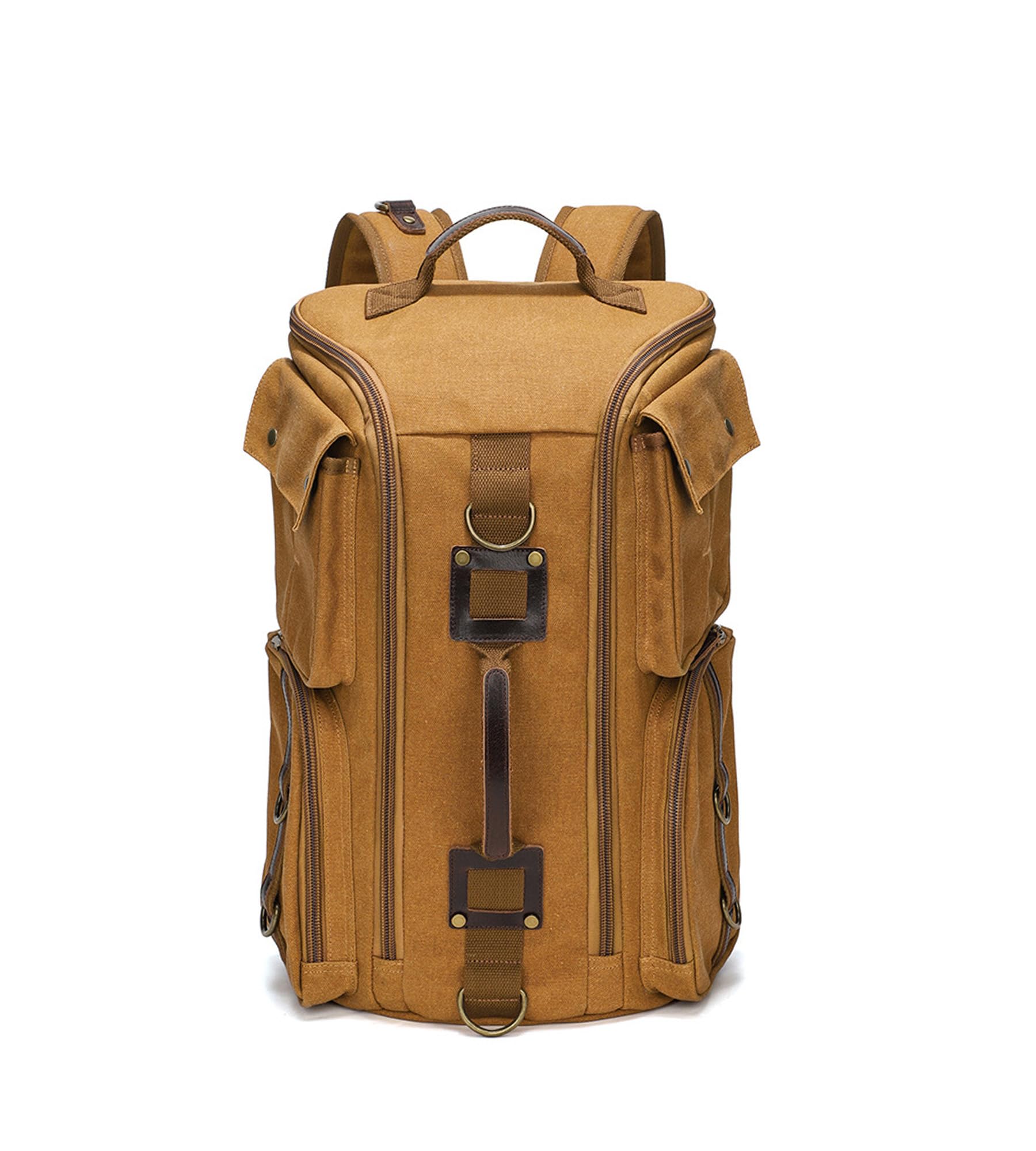 Canvas Travel Backpack, 16 Inch Laptop Backpack with 180 Degree Opening, Multi Pocket Car…