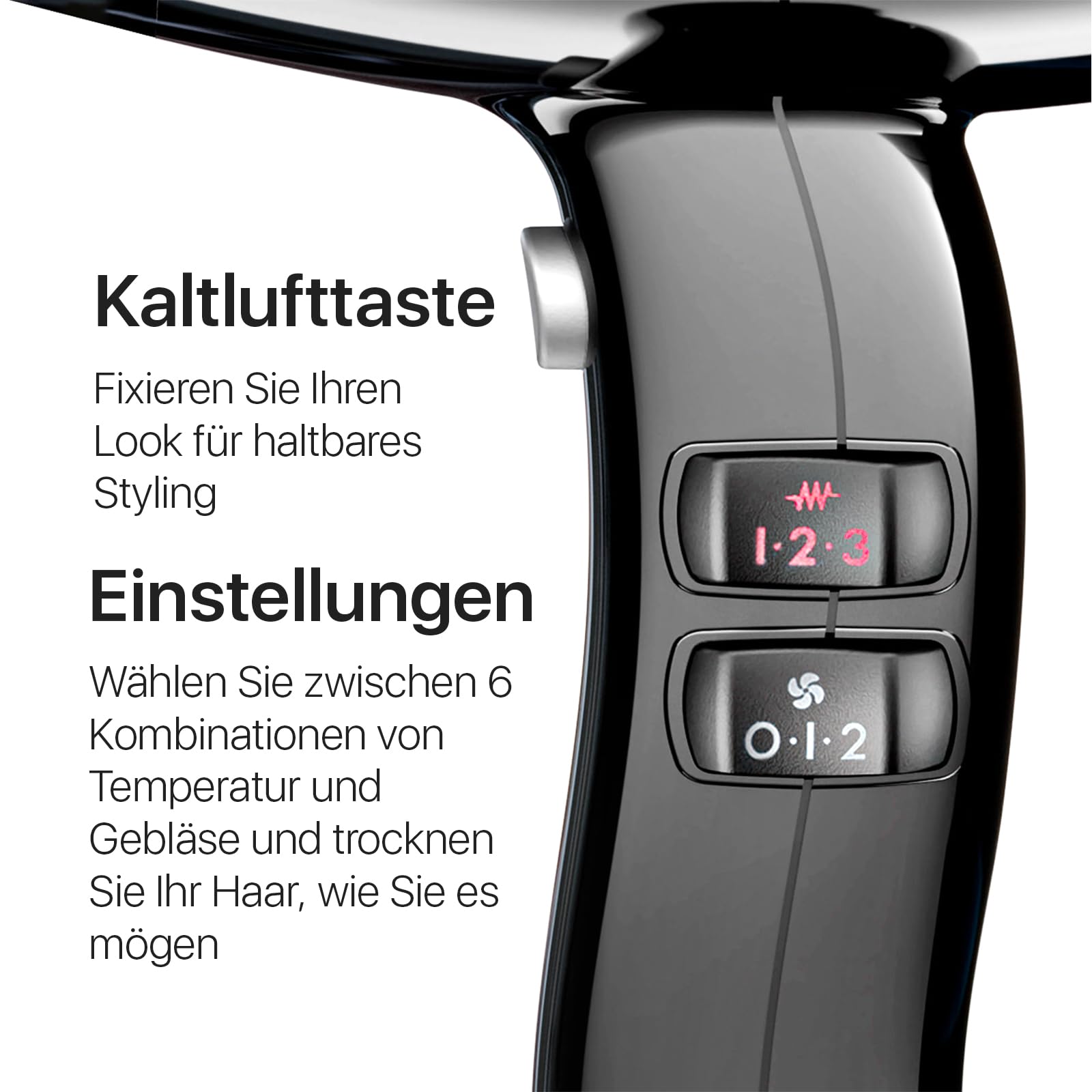 Valera, Swiss Silent Jet 8500 Ultrablack, profesjonalna suszarka do włosów, z wydajnym silnikiem AC, 6 poziomów temperatury, generator jonów, odporny na skręcanie kabel Super-Flex, 2000 W