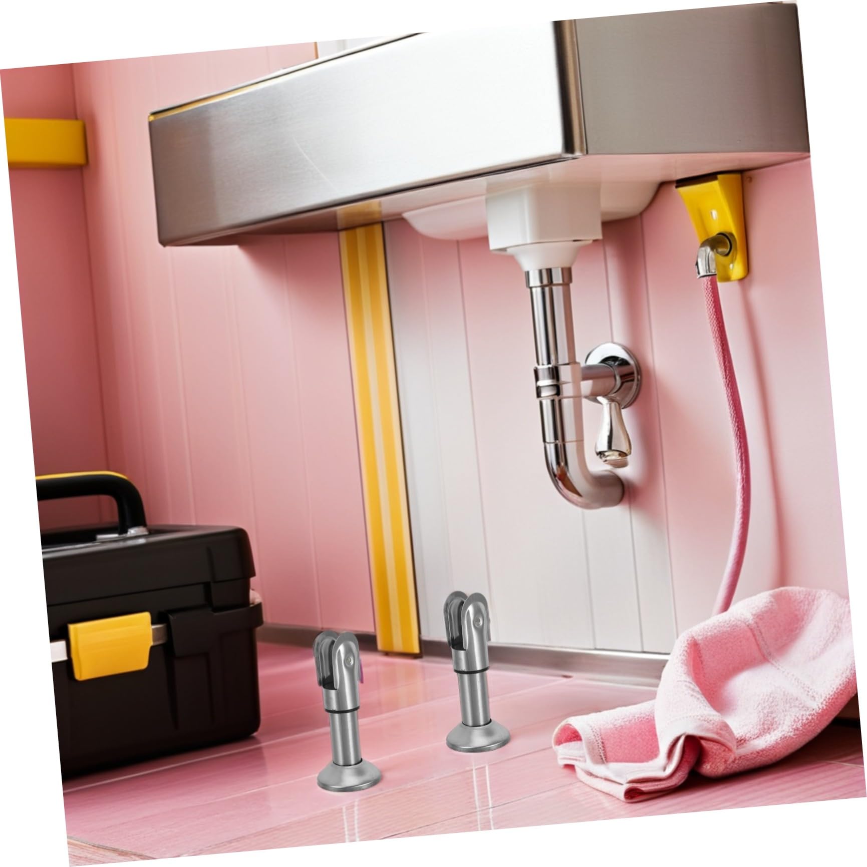 iplusmile Set 4pezzi Staffe Divisorie per Orinatoio in Inossidabile Argento Gambe di Supporto ad Alta Capacità di Carico per Partizioni Bagno Installazione Facile