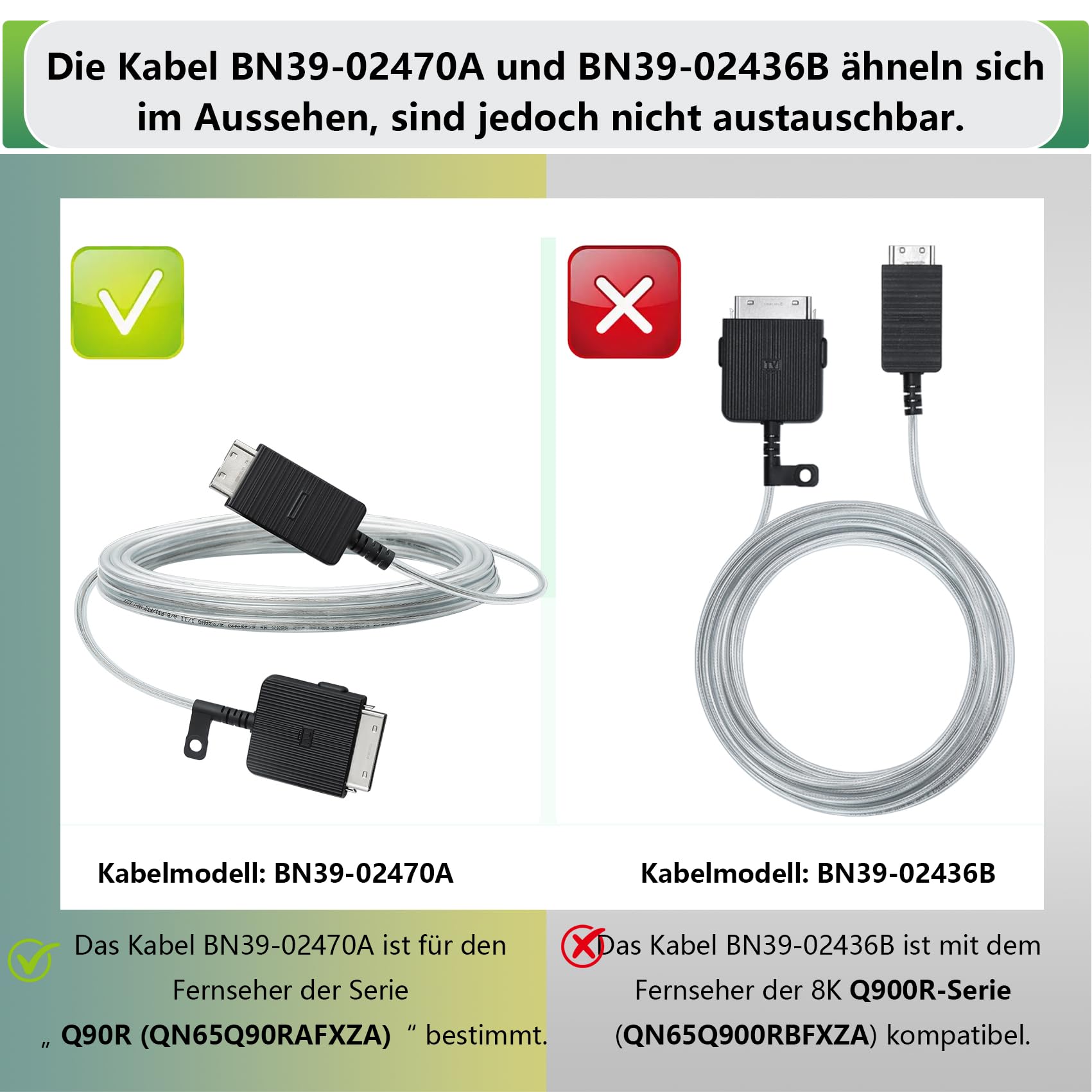 BN39-02470A 5 m/16 Fuß the Frame One Connect Kabel kompatibel mit Samsung Frame TV für LS03FA LS03DA LS03BA LS03AA LS03RA LS03TA QLED 4K Art Smart TV （Nicht kompatibel mit allen 8K-Fernsehern）