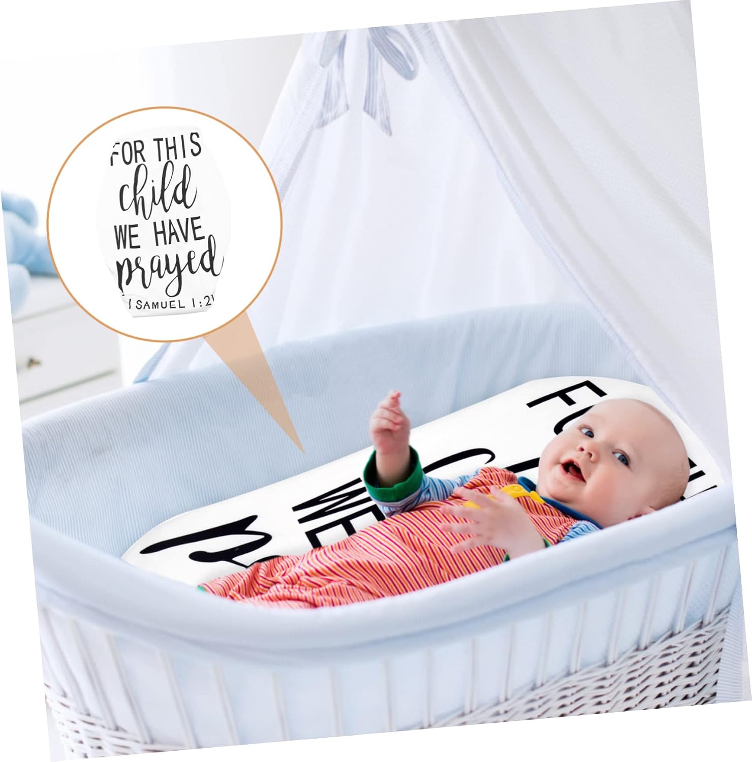 Knitted Fitted Bassinet Sheets Removable and Washable Cradle Mattress and Breathable Bed Sheets with Chic Pattern for and Comfort