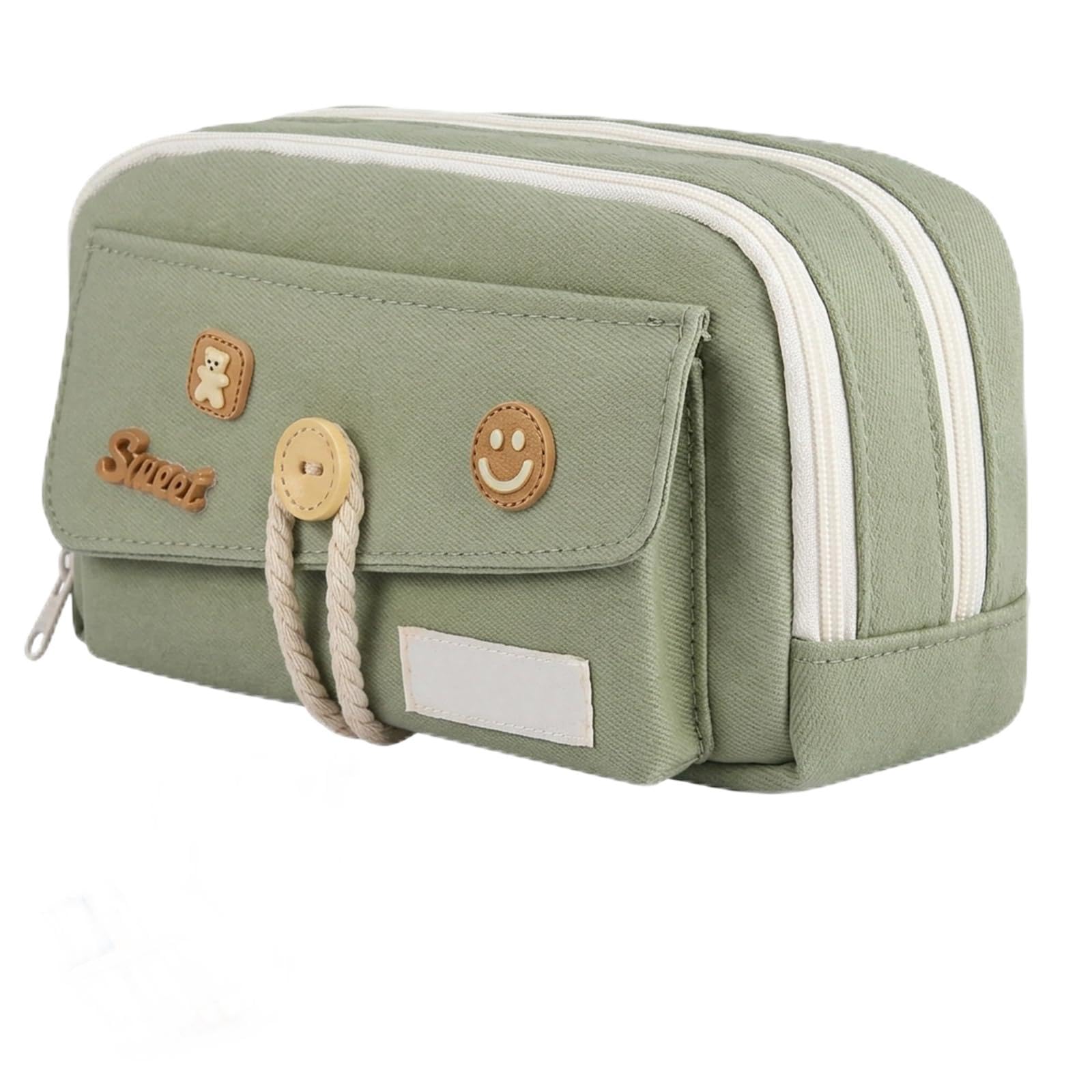 Rndqw Green Pencil Case, Large Capacity Durable Pencil Cases for School