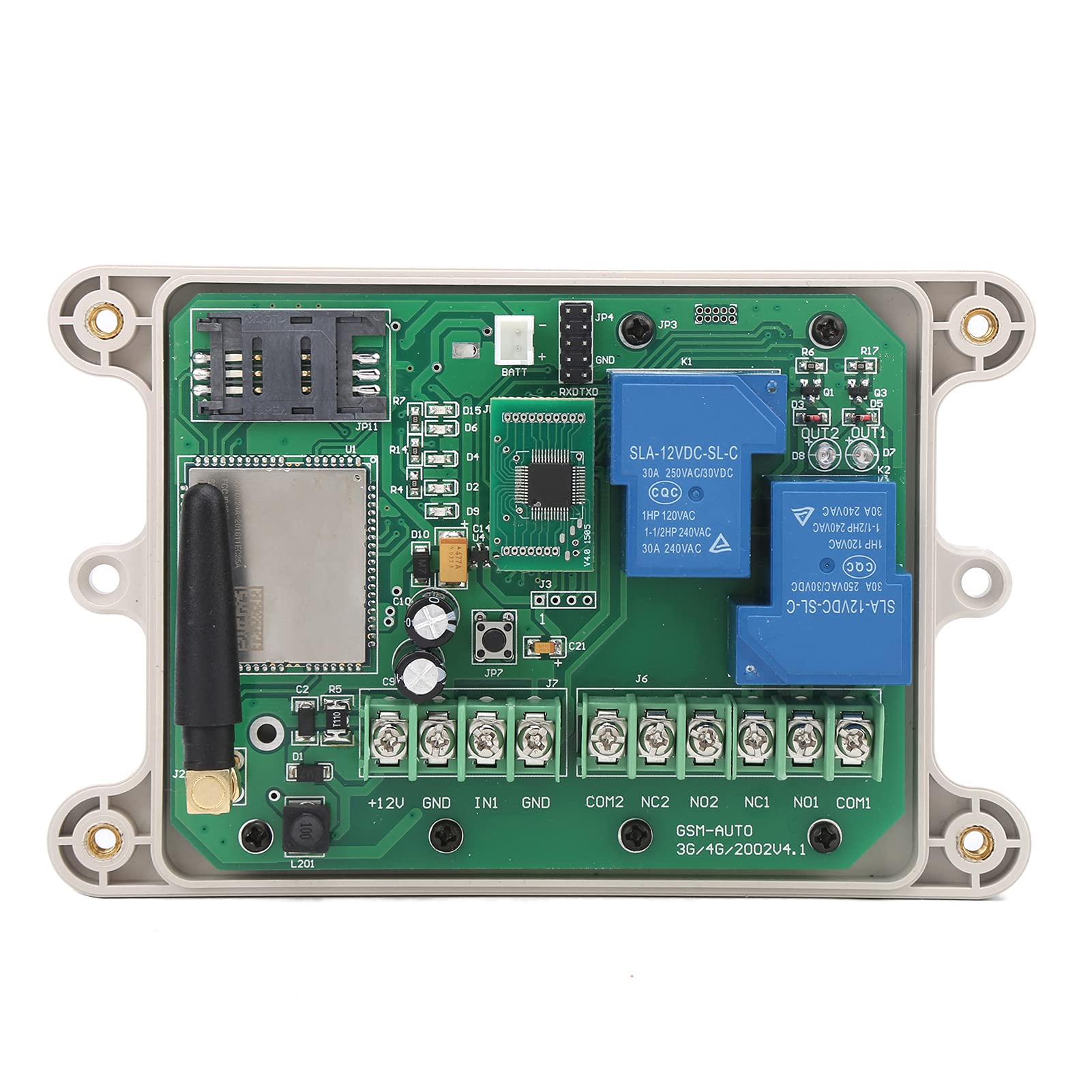 AMONIDA Mando a Distancia de Doble Canal, Inalámbrico, Resistente Al Agua, gsm 4G, Interruptor Remoto para Control de Acceso de Puerta, Avión, Hangar, ABS (Versión de EE. UU.)