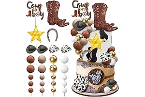 Cowboy Hat Boot Horseshoe Sheriff Badge Ball Cake Toppers