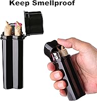 Vista 3 de CHEEMAR Juego de bandeja para enrollar cigarrillos con accesorios (estuche para cigarrillos, cargador de conos y cepillo) - Negro