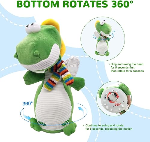 Miniatura 5 de Aoblbiol Juguetes de dinosaurio que hablan bailando (dinosaurio verde)