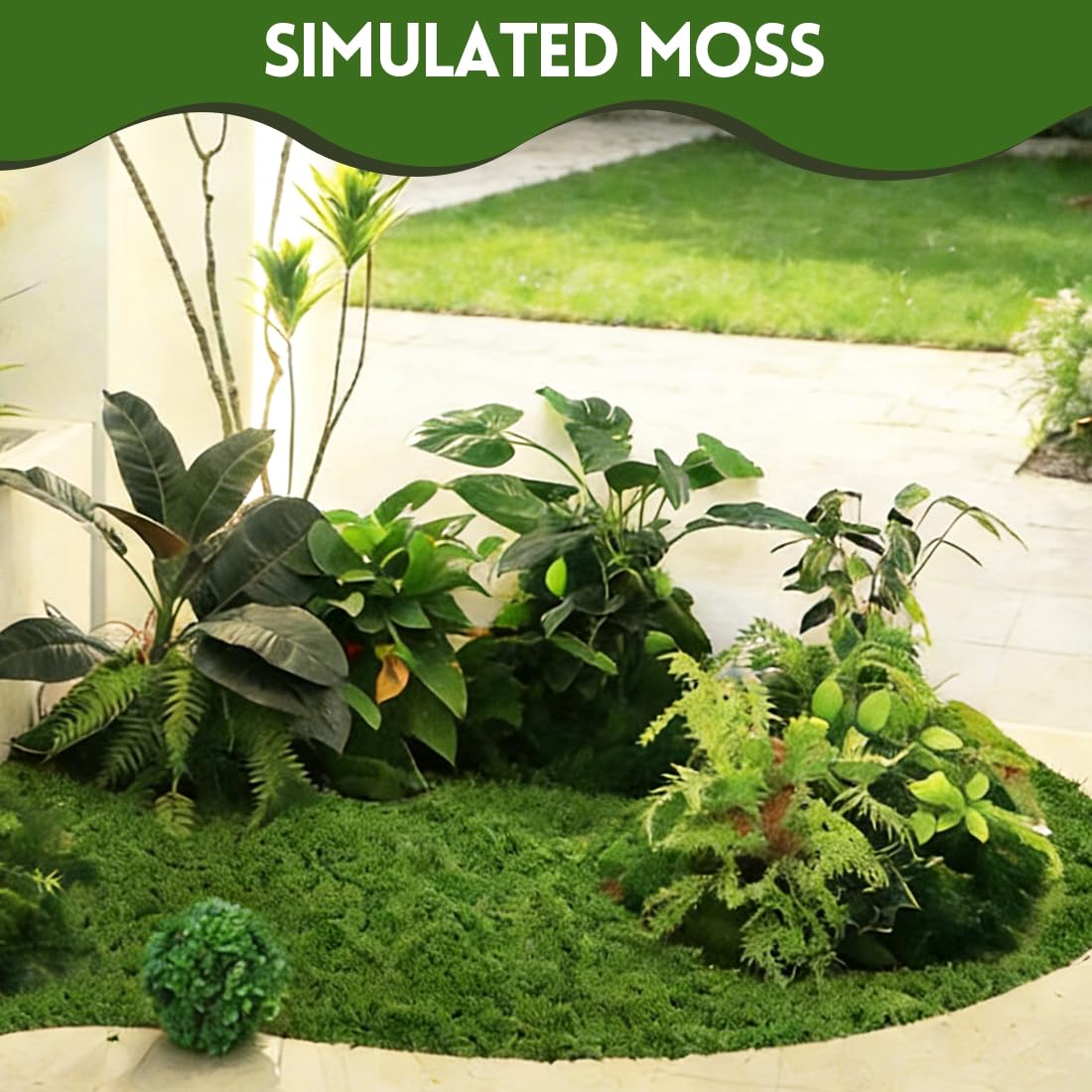 Tappetino Muschio per Decorazione, Muschio Decorativo Muschio Artificiale Tappeto Erboso Artificiale per Fai da te Micro Paesaggio Casa delle Bambole Decorazione Primaverile Giardino