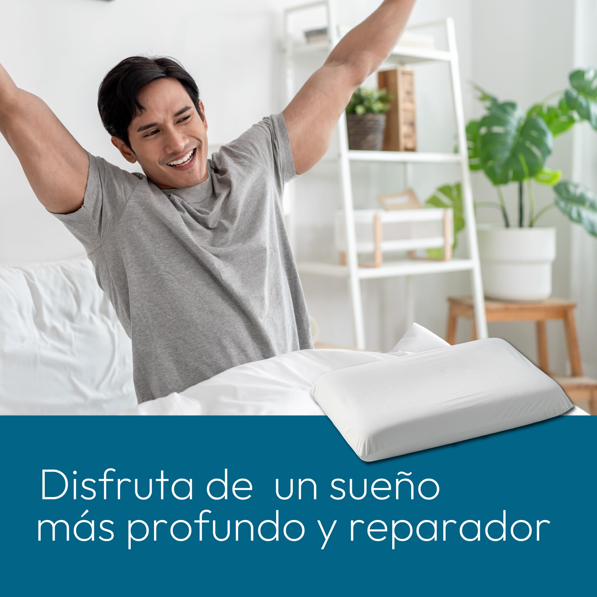 Almohada Viscoelastica 70 Pack 2, Almohada Cervical y Almohadas Cervicales para Dormir, Almohada Antironquidos para Cervicales y Cuello, Pillow Ergonómica con Carbón Activo Fabricada en España