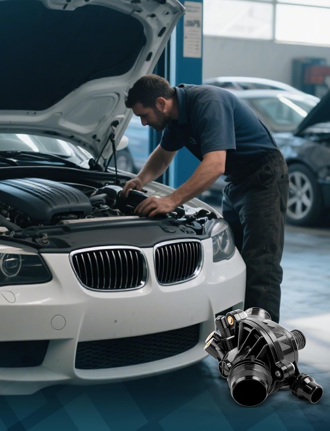 Thermostat Housing Assembly Thermostat Car Thermostat Automotive Thermostat Replacement for BMW E60 E65 E90 335i 535i 128i 135i OE 11537549476