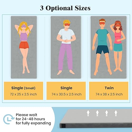 Miniatura 8 de Goplus Colchón de espuma viscoelástica para campamento, almohadilla de dormir portátil enrollable con parte inferior antideslizante, bolsa de viaje,