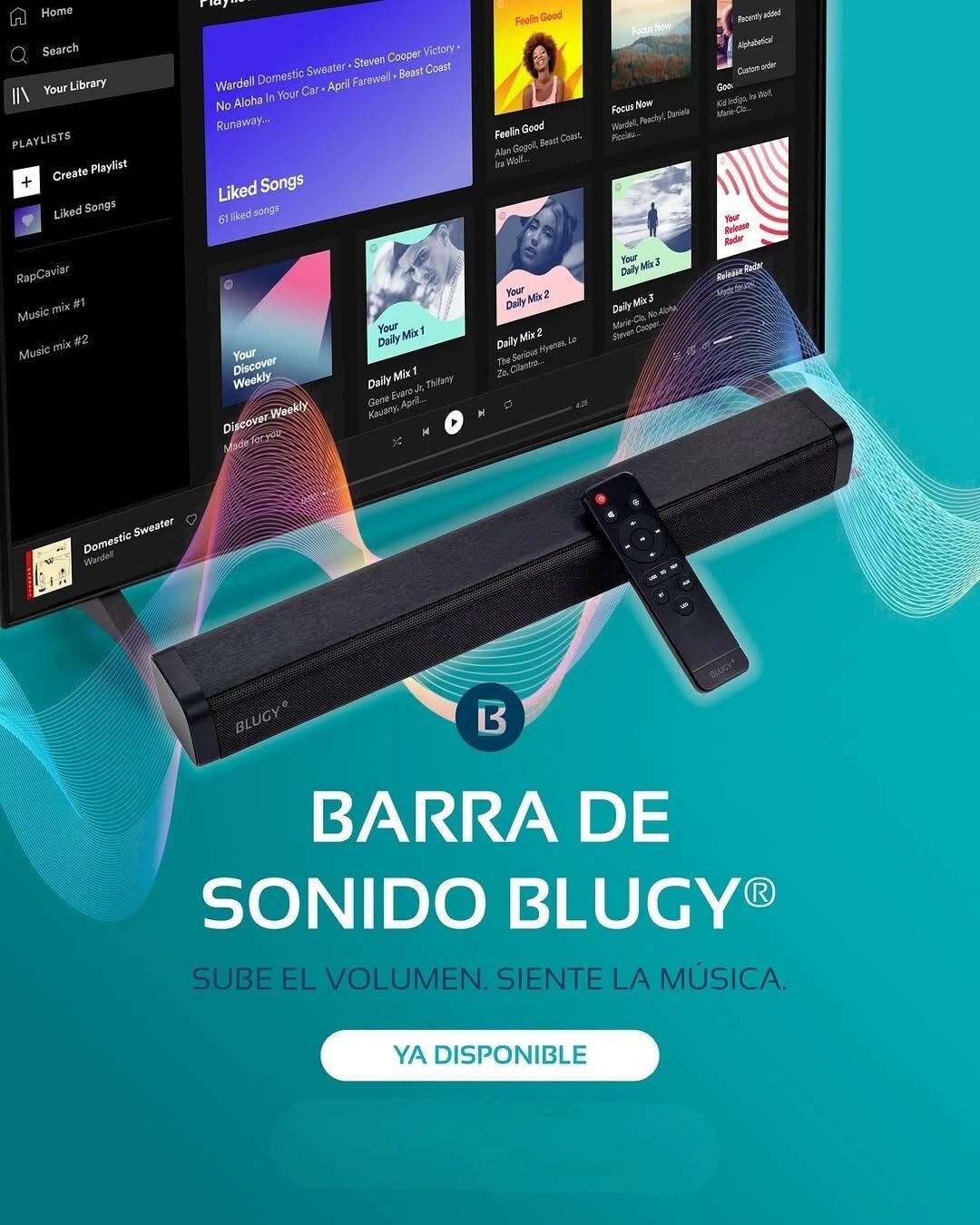 Barra de Sonido 12V con conectividad BT 5.0 para Smart TV, Ideal para autocaravanas, Camper, embarcaciones, náutica, Control Remoto, Mando a Distancia, Dimensiones 480x60x60mm