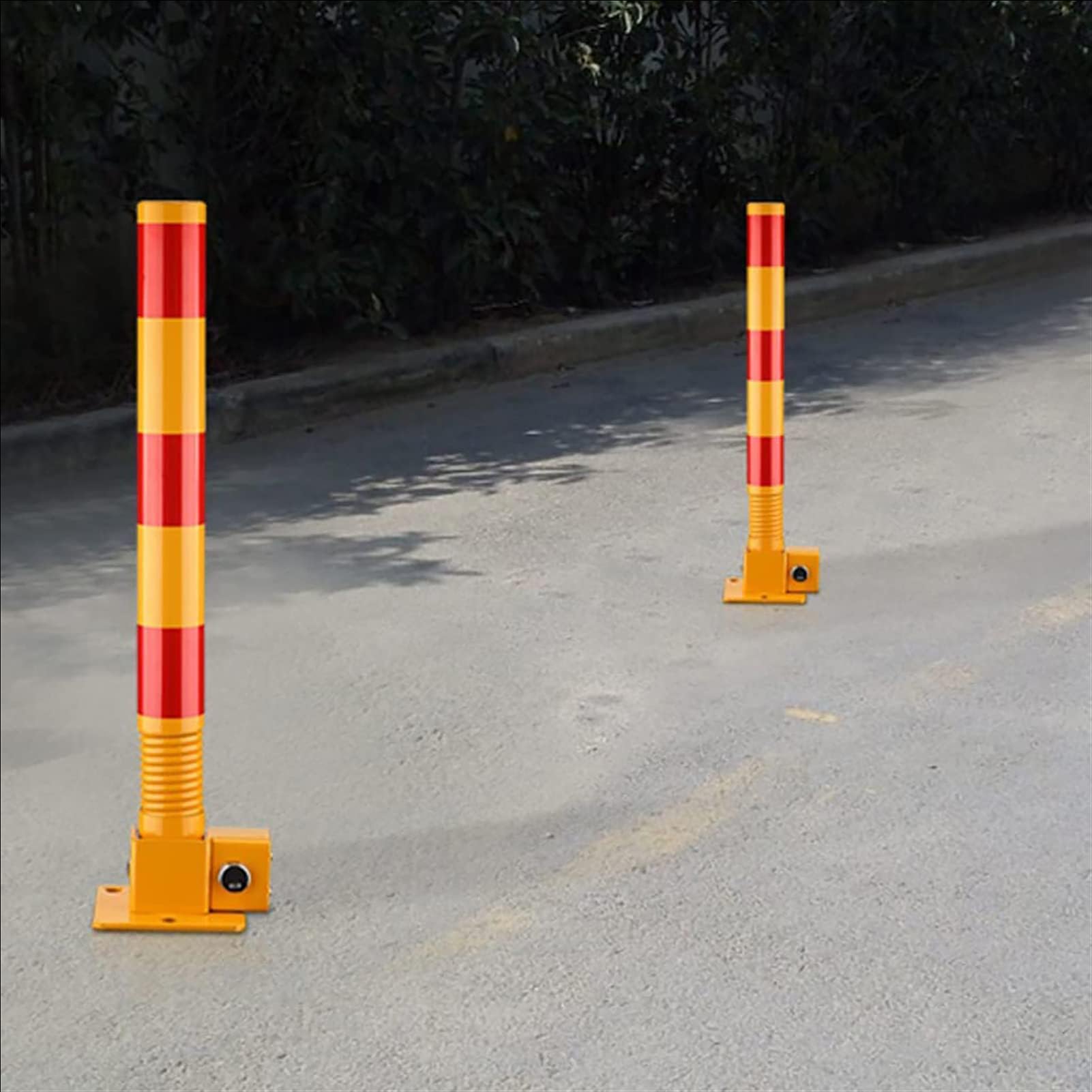 Dissuasore di Sicurezza per barriera di parcheggio a Molla, paletto con Nastro Riflettente Anti-collisione, paletto di parcheggio, per Il Controllo del Traffico