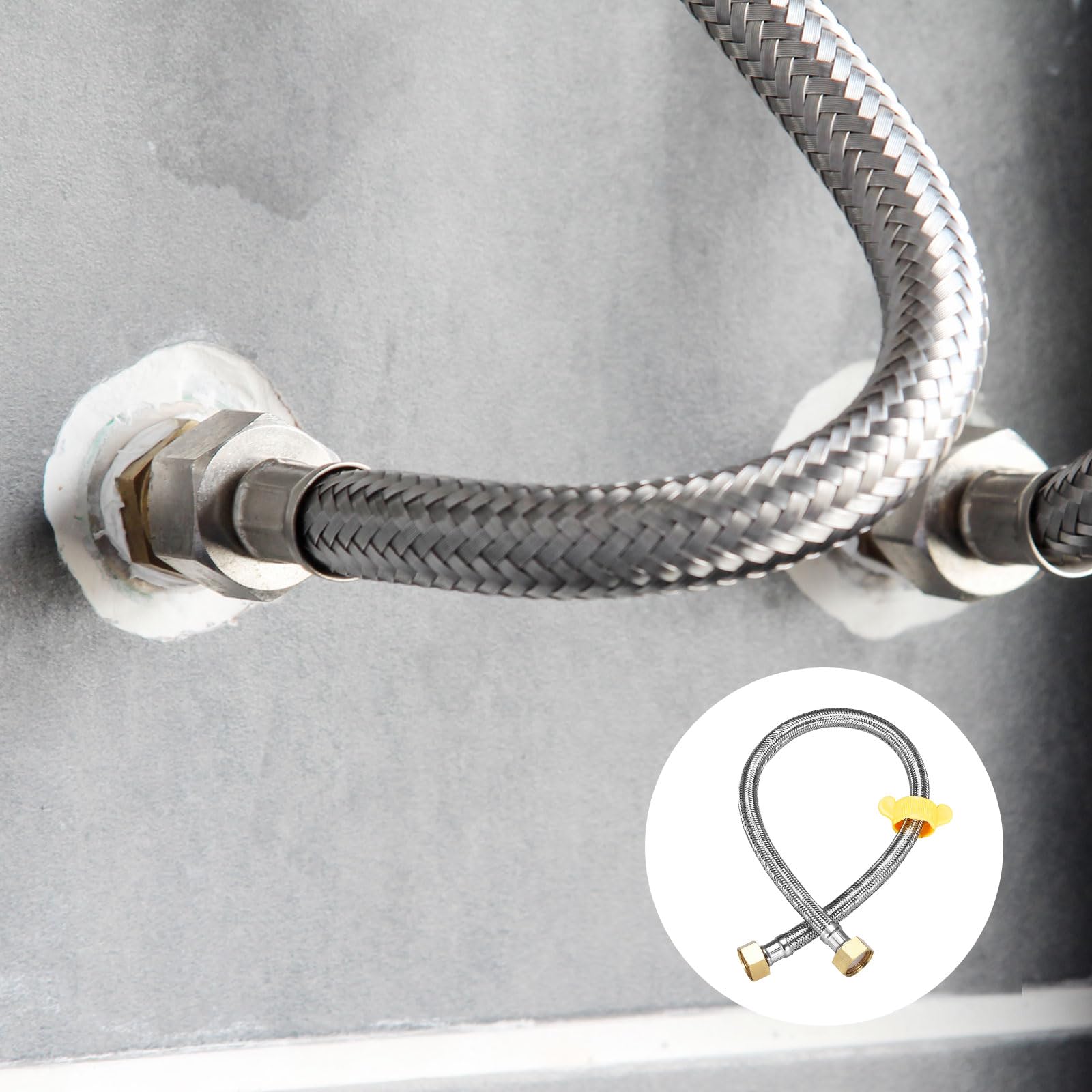 METALLIXITY Faucet Supply Hose Connector (500mm/20) 2Pcs - Image 3