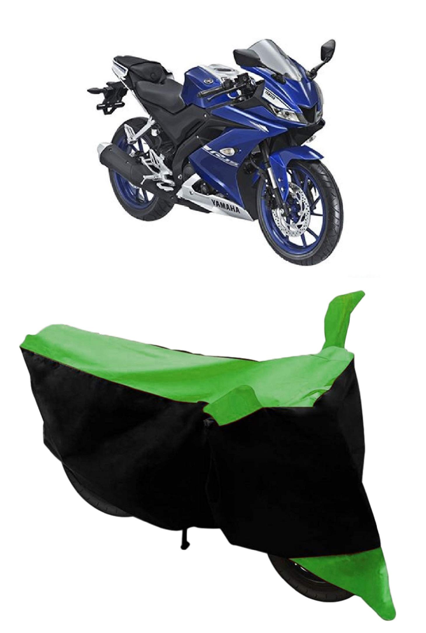 GUBBINS Two Wheeler Bike Cover Compatible with Yamaha R15 V3 Water Resistant UV Protection Cover (Green)