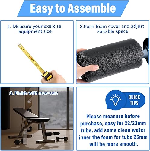 Miniatura 4 de 4 almohadillas de espuma para pies de repuesto para banco de pesas, mesa de inversión y equipos de ejercicio de gimnasio (8 x 3.5 x 0.8 pulgadas)