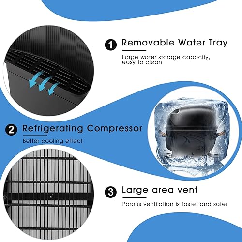 Miniatura 6 de Dispensador de enfriador de agua de carga superior, enfriador de agua caliente y fría de 5 galones con gabinete congelador, dispensador de agua con