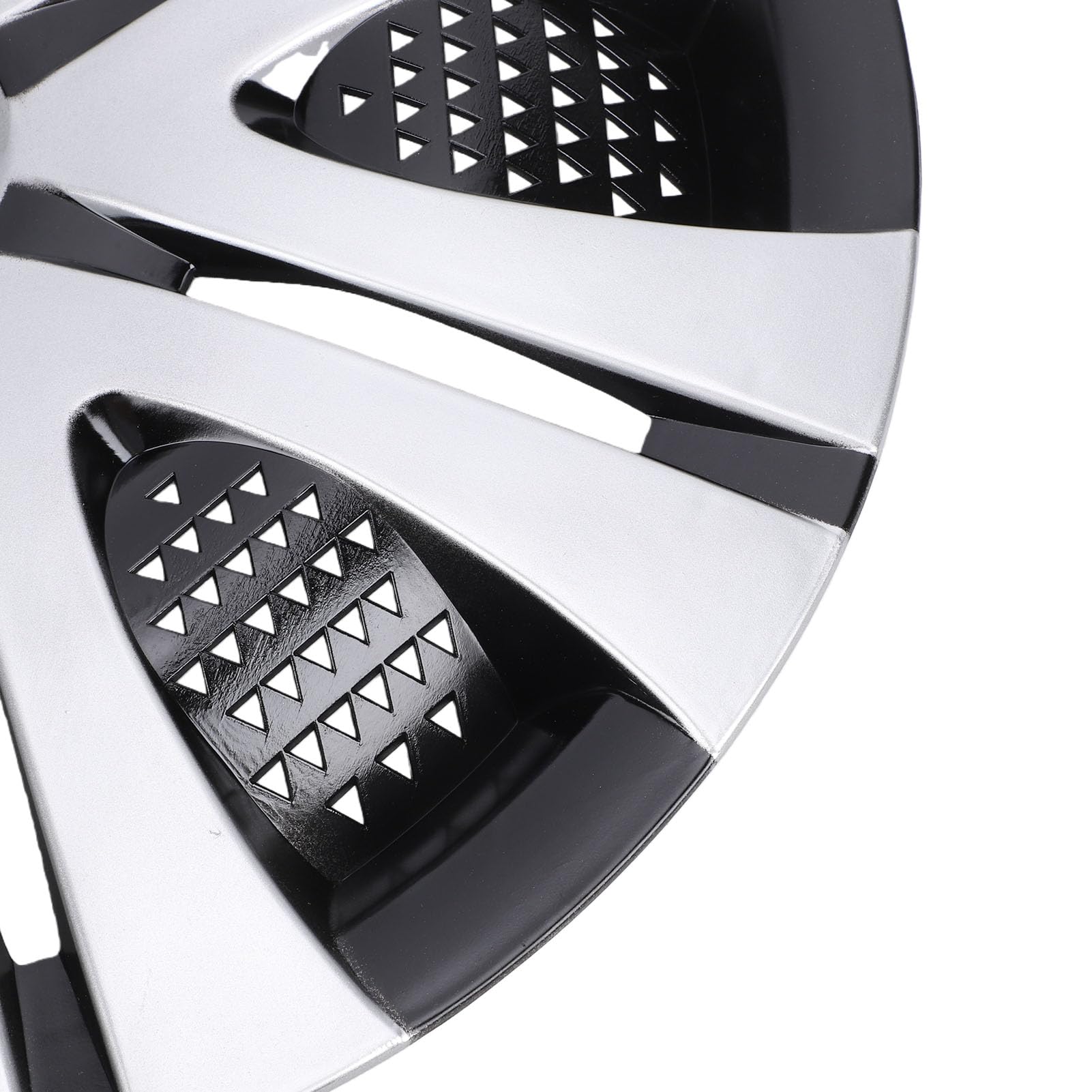 Fockety 15 Zoll Radkappen Satz von 4, Clip-On ABS Radblenden für Auto | Universelle Passform für Autos, LKWs, SUVs, rostfreier Felgenschutz, elegantes zweifarbiges Design in Silber und Schwarz