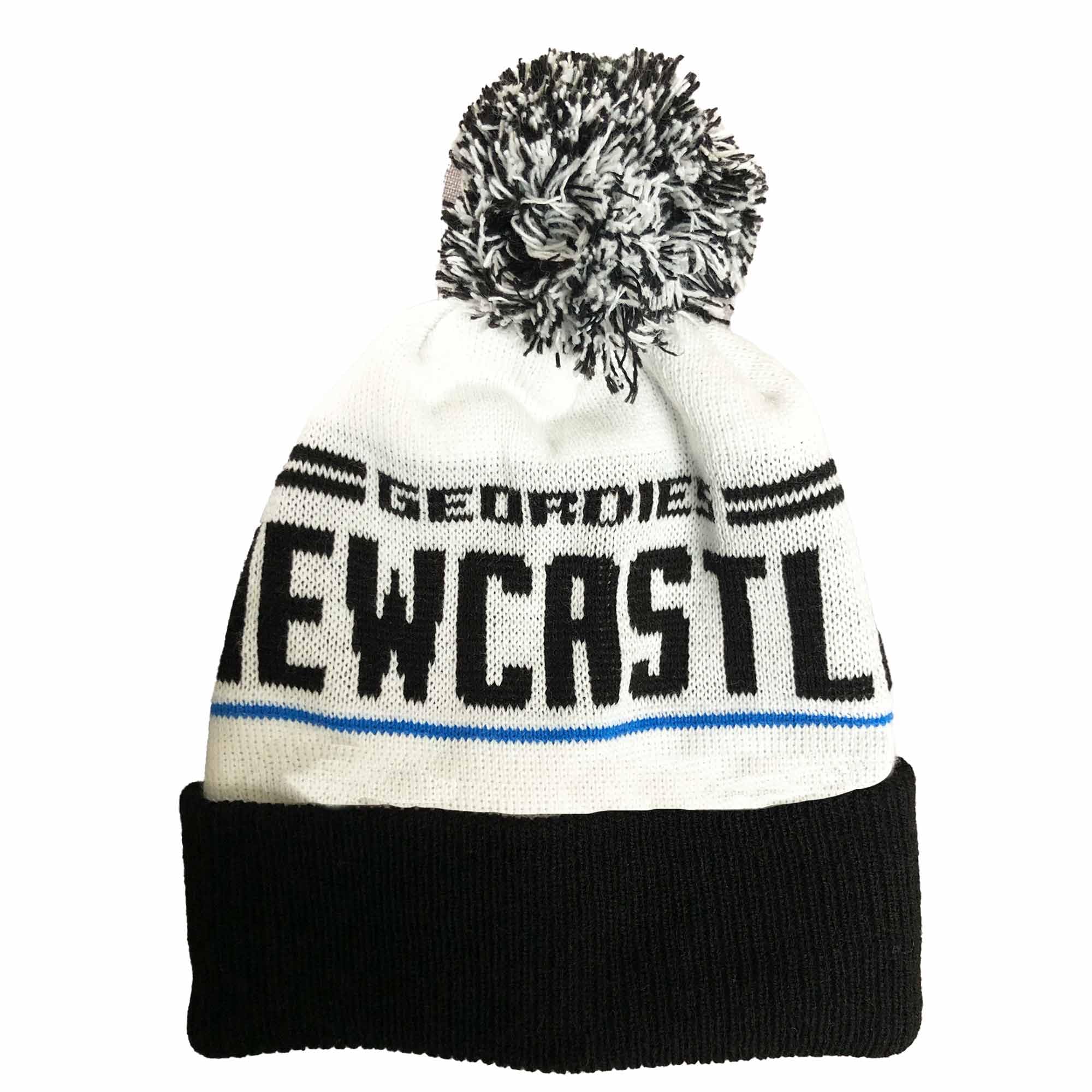 Gifts 4 All Men's Multicolor New Newcastle Winter Ski Hat, Newcastle Woolly Hat, Unisex Newcastle Rugby & Football Fans Hat, Newcastle Pompom Bobble Hat, Newcastle Football Hat