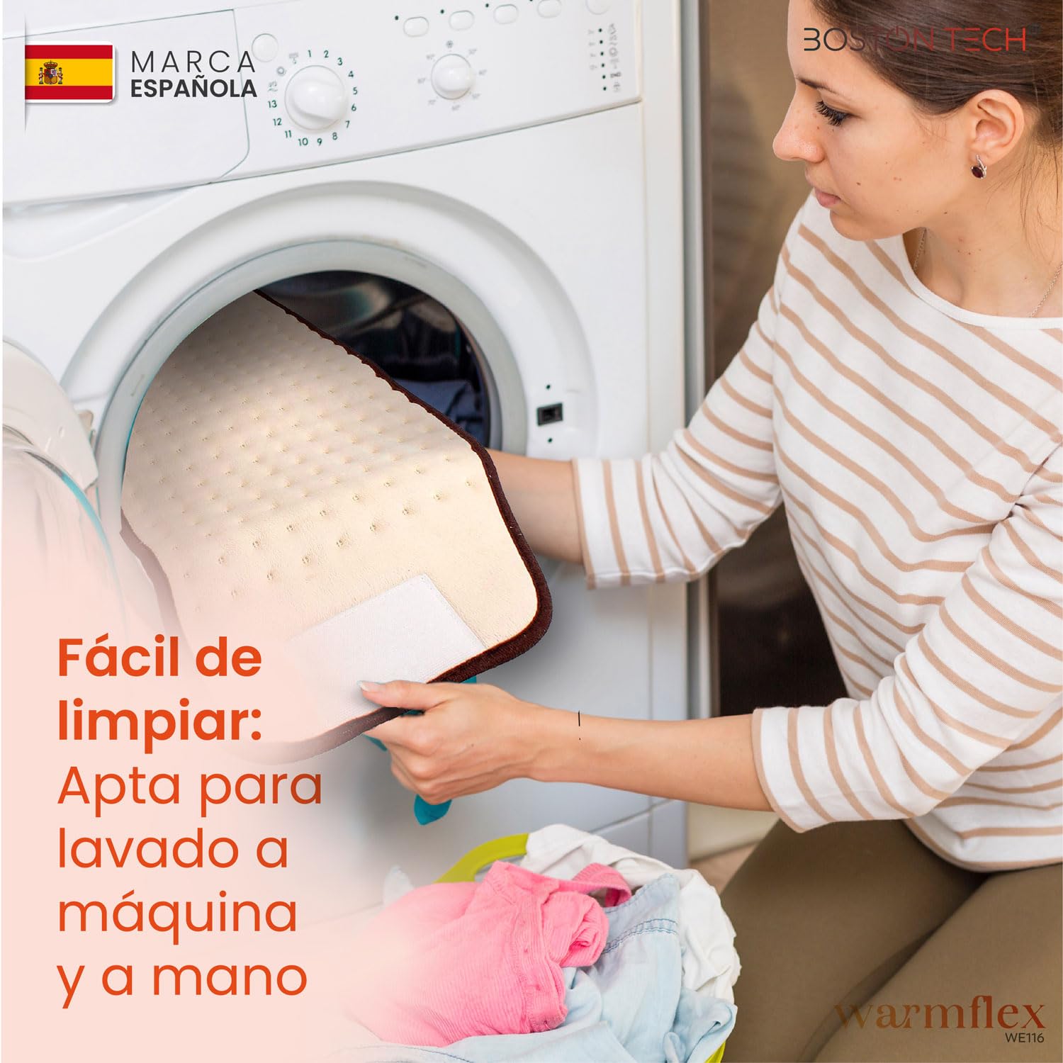 Almohadilla Térmica Eléctrica WarmFlex | Suave Microfibra 29x69 cm | Calentamiento Rápido | Alivio del Dolor | 3 Niveles de Temperatura | Display Iluminado | Lavable a Máquina + Cinturón Ajustable