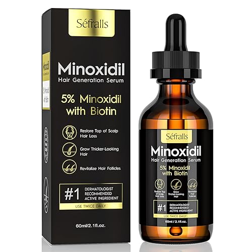 Aceite de suero de crecimiento del cabello de minoxidil al 5% para hombres y mujeres, suero de biotina para el cabello, tratamiento más seguro para