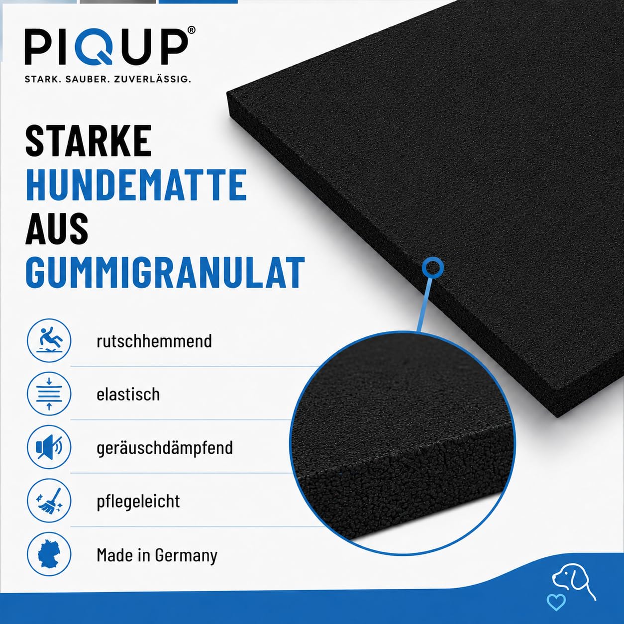 Antirutschmatte aus Gummigranulat 100 × 120 cm, 3 mm – Rutschhemmende Gummimatte zur Ladungssicherung, zuschneidbar, robust und wasserfest, Made in Germany