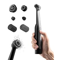HOTO Wand™ Spazzola Elettrica per Pulizia, Spazzola Senza Fili per Fughe Type-C, Spazzola Rotante IPX7 con 12 Testine per Pulizia di Fughe, Angoli, Spazi Stretti, Bagno, Cucina e Piastrelle
