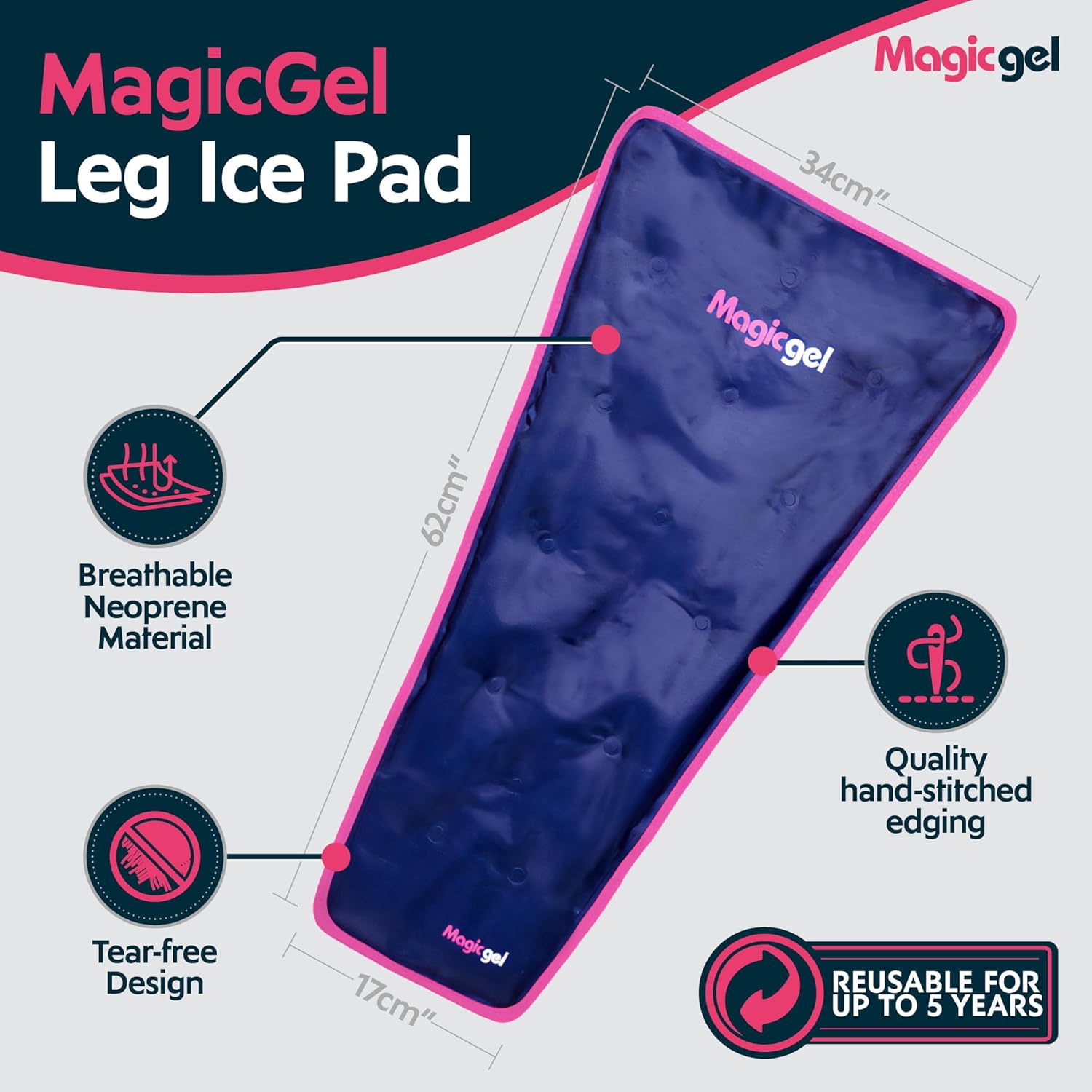 Magic Gel Leg Ice Pack - Professional Cold Therapy - Wrap Around Shin Ice Packs - Full Leg Ice Pack Wrap Around Entire Leg - Cool Down Your Legs Shins Hamstrings - Ice Packs Sleeve 4 Magic Gel Leg Ice Pack - Professional Cold Therapy - Wrap Around Shin Ice Packs - Full Leg Ice Pack Wrap Around Entire Leg - Cool Down Your Legs Shins Hamstrings - Ice Packs Sleeve - Image 3