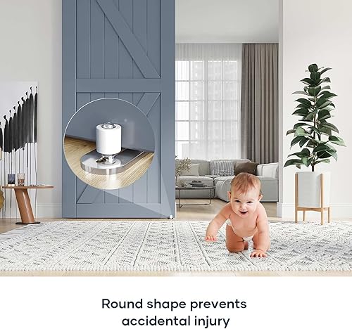 Miniatura 4 de EaseLife Guía de piso inferior de puerta corredera de granero,Rodillo de estancia ajustable de rodamientos de bolas,Sistema de montaje en