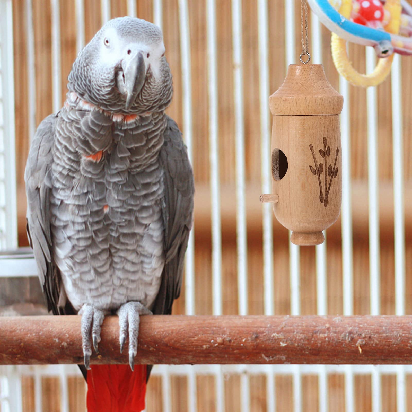 POPETPOP 4 Pz mangiatoia per uccelli mangiatoie per uccelli bird feeder abbeveratoio automatico mangiatoia per animali domestici contenitori piatto di cibo per uccelli da appendere in legno