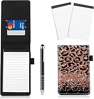 Vista 22 de Juego de 4 soportes para bloc de notas de tamaño de bolsillo, de piel sintética, mini bloc de notas con 2 bloc de notas pequeños y lápiz capacitivo