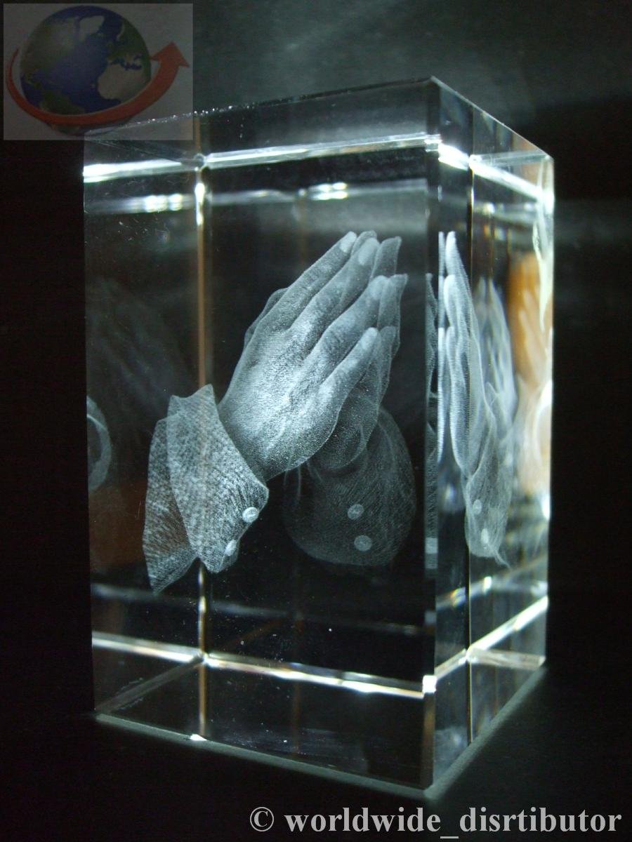 PRAYING HANDS LASER PAPERWEIGHT 3 DIMENSIONAL 3666