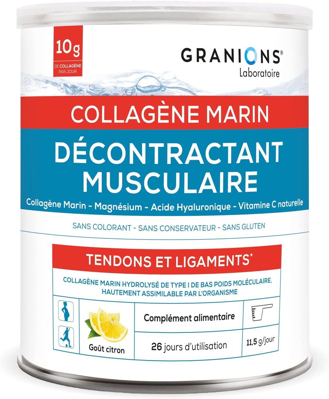 GRANIONS – Collagene Marin Poudre – DÉCONTRACTANT MUSCULAIRE – 10 G PAR JOUR de Collagène Poudre – Pot de 300 g de Collagene Marin GRANIONS – Collagene Marin Poudre – DÉCONTRACTANT MUSCULAIRE – 10 G PAR JOUR de Collagène Poudre – Pot de 300 g de Collagene Marin