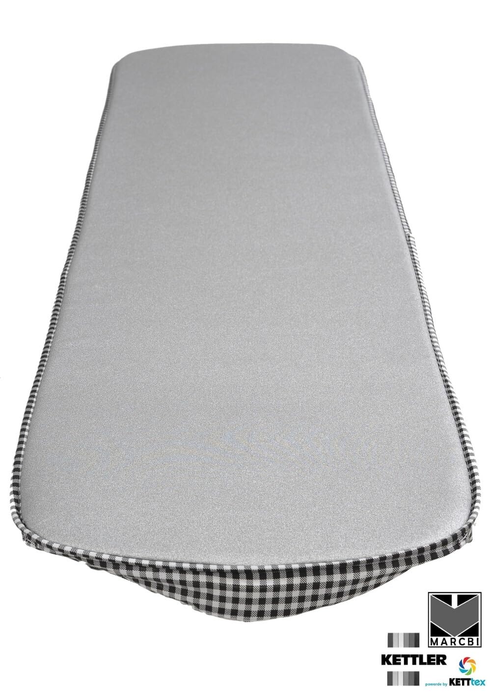 Mabi® 3-702 – 3 Stück KETTtex Alu Bügelbrettbezug 138 x 38 cm− Alu-Gegenbügeleffekt − Stromsparend − Hitzebeständig − Langlebig − Dampfbügelgeeignet – Eingenähtes Elastikband – kein Spannklipp